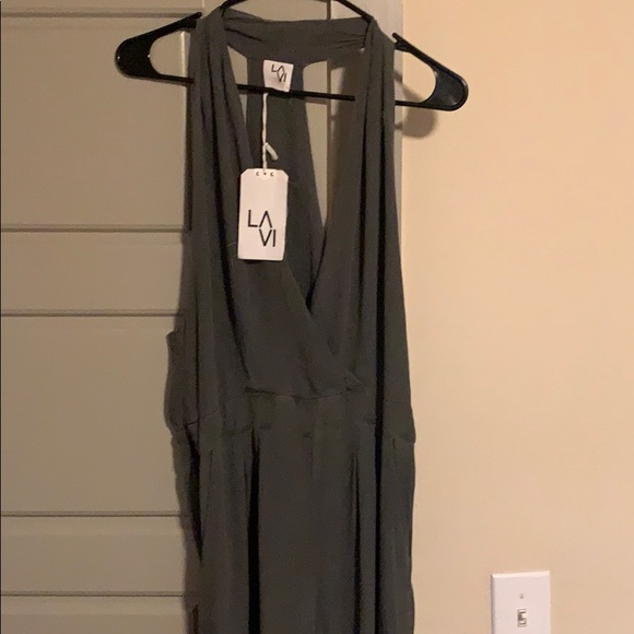 Charcoal racer back jumpsuit - Picture 2 of 3